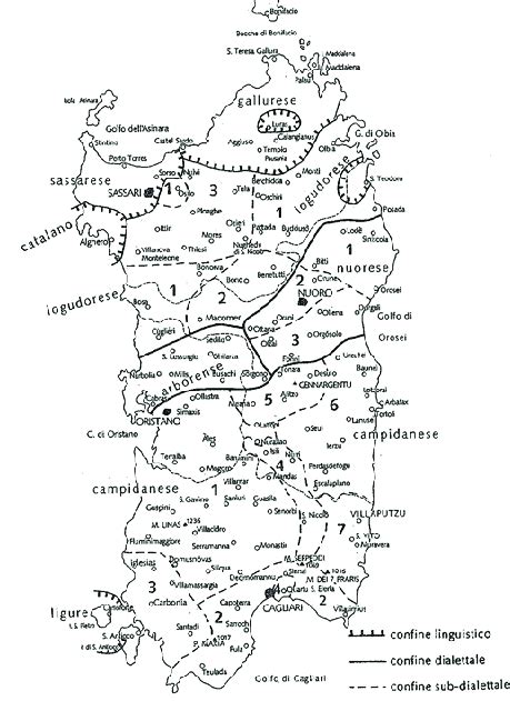 mappa linguistica della sardegna