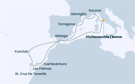 Mappa rotta crociera Costa