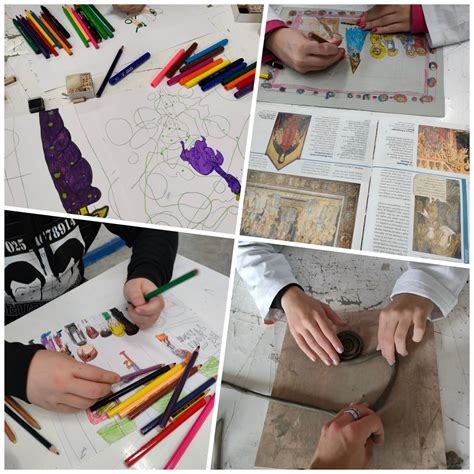 bambino che lavora a un progetto artistico ispirato a Mondrian
