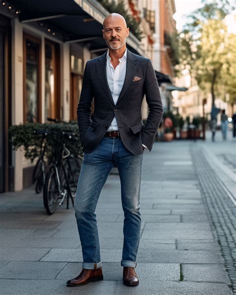 Uomo con tuta casual grigia e giacca di jeans