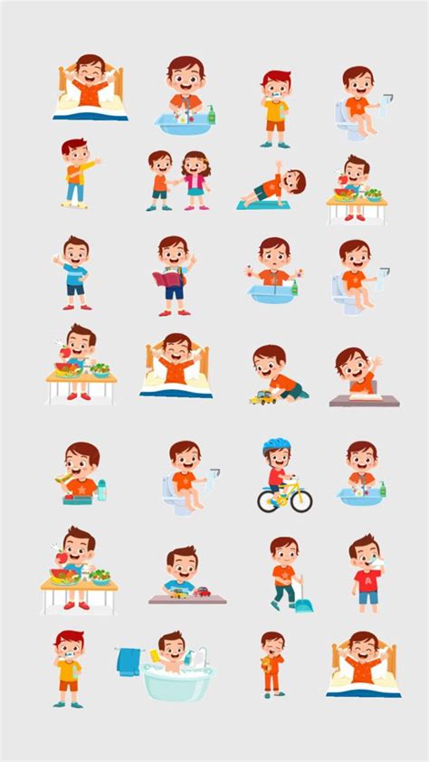 routine giornaliera illustrata per bambini