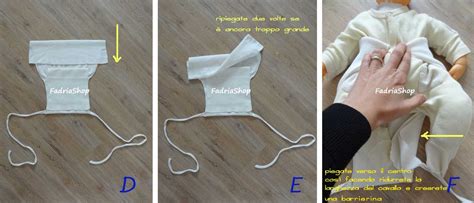 schema illustrativo su come ripiegare un pannolino ciripà