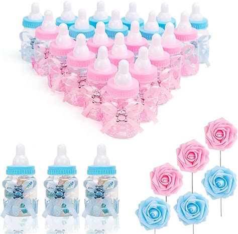 mini biberon con confetti come bomboniera per baby shower