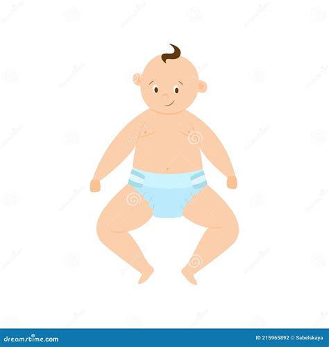 Illustrazione bambino felice con pannolino pulito