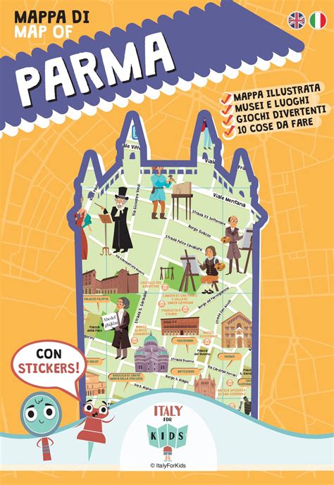 Mappa stilizzata di Parma con indicazione delle sedi universitarie e ospedaliere