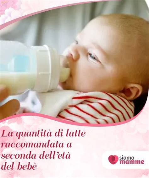 Tabella indicativa delle quantità di latte per età del bambino