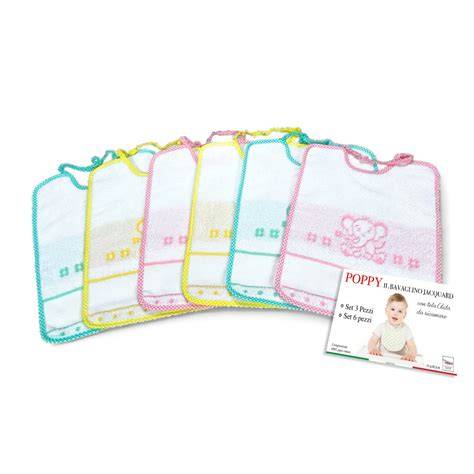 set di bavaglini in cotone con diverse trame e tessuti