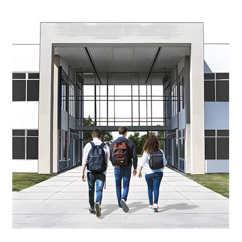 Edificio universitario con studenti