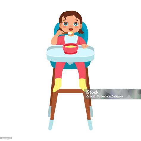 illustrazione che mostra un bambino seduto su una sedia normale con un alzasedia agganciato