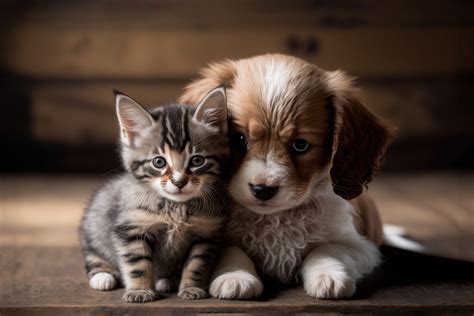 Cane e gatto si annusano