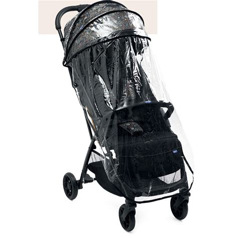 Immagine composita con vari accessori per passeggino Chicco (parapioggia, organizer, giochi)