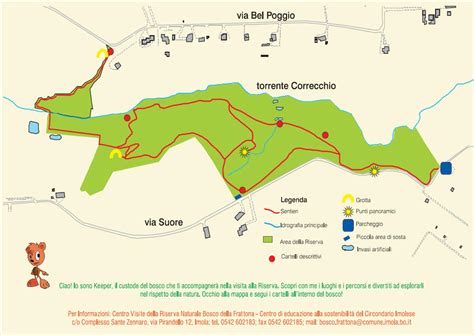 Mappa dettagliata del Bosco della Bressanella con punti di interesse naturale