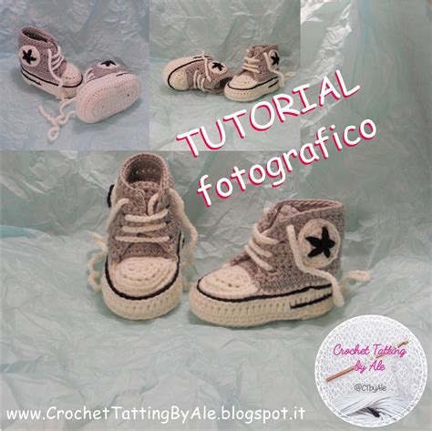 Sneakers neonato uncinetto ispirate a Converse