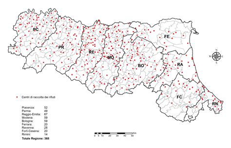 mappa dei centri di raccolta sangue cordonale in Emilia Romagna