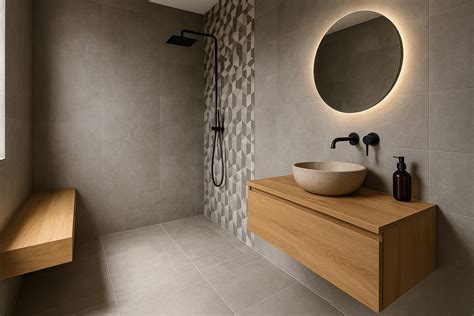 Campioni di piastrelle e rivestimenti moderni per bagno