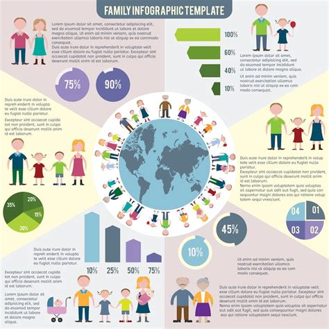 Family members interacting with a baby infographic