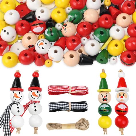 set di perline colorate in legno e silicone per il fai da te