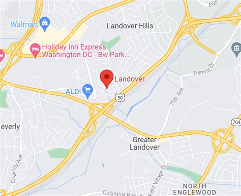 Mappa: Posizione delle cliniche chiropratiche a Landover, MD