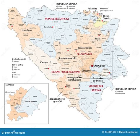 Mappa amministrativa della Bosnia-Erzegovina