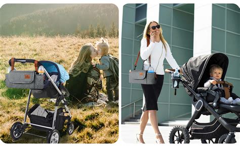 Organizer da passeggino con scomparti per oggetti essenziali del genitore e del bambino