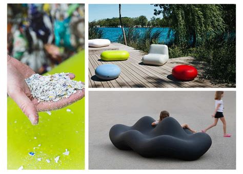 Arredi urbani realizzati con plastica riciclata