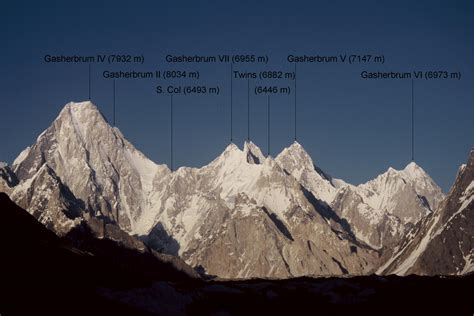 Al campo base del Gasherbrum IV, 1958. Da sin, Riccardo Cassin, cap. A.K. Dar, Giuseppe Oberto, Donato Zeni, Walter Bonatti, Fosco Maraini, Toni Gobbi. In prima fila Bepi Defrancesch e Carlo Mauri.