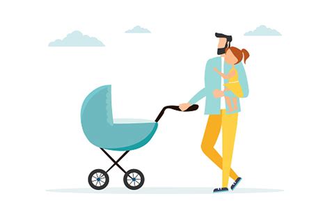 Famiglia felice con passeggino