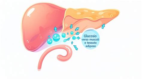 Illustrazione del pancreas e della placenta che influenzano i livelli di glucosio