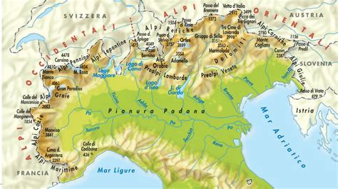 Mappa delle altitudini italiane