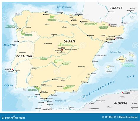 Mappa della penisola iberica con simboli musicali