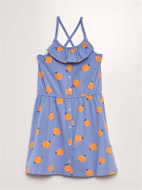 Vestito scamiciato da bambina con spalline incrociate