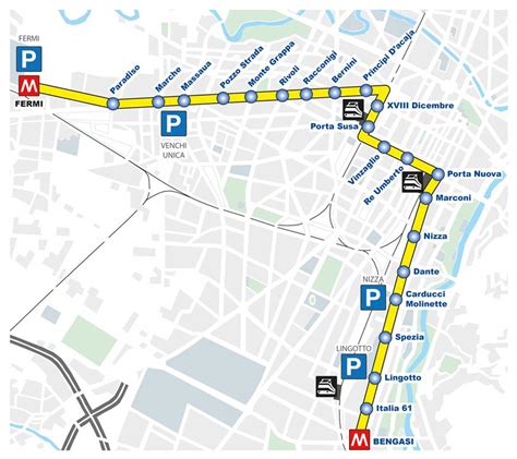 Mappa dell'area metropolitana di Torino con evidenziati i centri medici menzionati