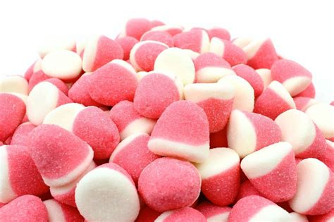 Caramelle gommose a forma di bacio con cuoricini