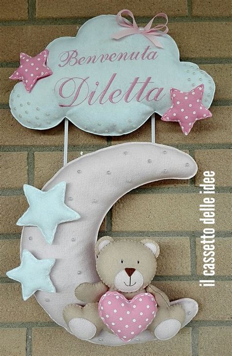 Fiocco nascita luna personalizzato