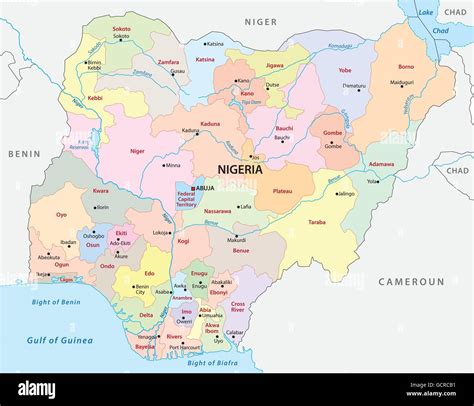 Mappa del nord-est della Nigeria con indicazione dello Stato del Borno