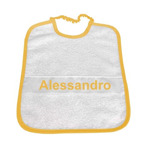 Bavaglino personalizzato con nome ricamato