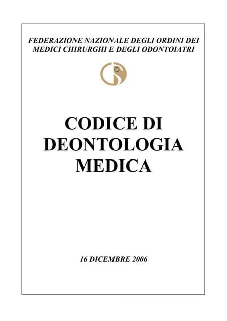 Codice di deontologia medica