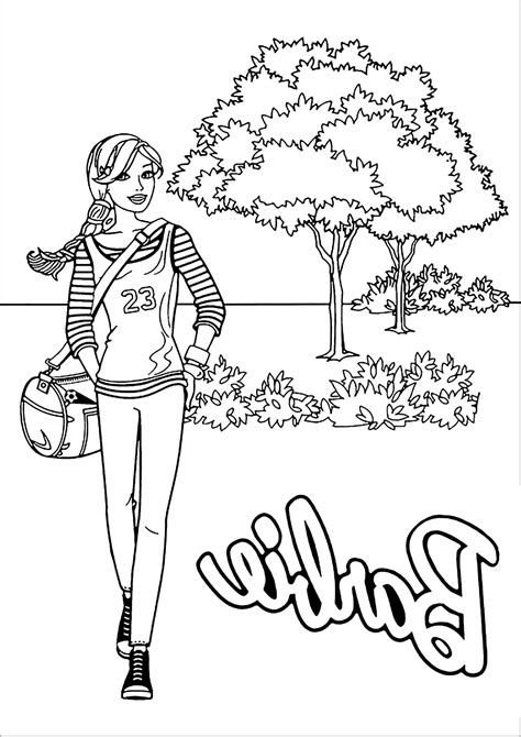 Collage di vari disegni da colorare di Barbie in diverse attività