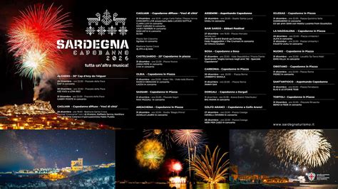 Mappa degli eventi di Capodanno in Sardegna