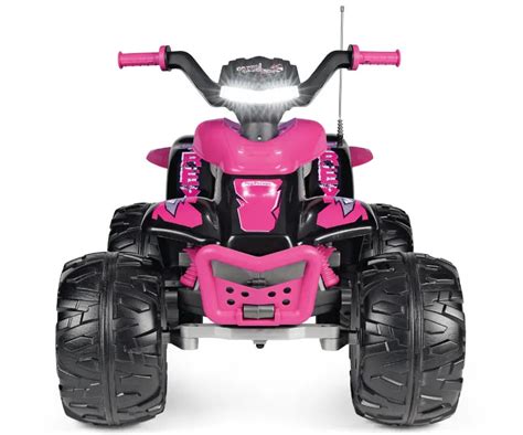 Vista frontale del quad elettrico Corral T-Rex 330W Pink in un ambiente outdoor