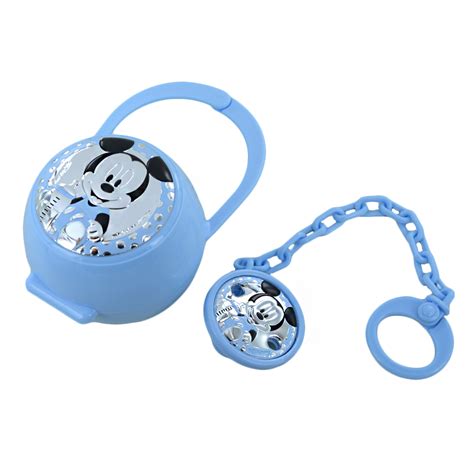 Bambino sorridente con porta ciuccio Topolino