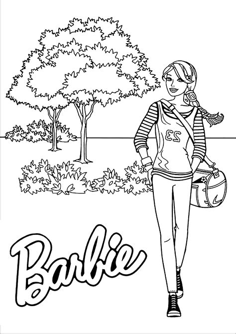 Barbie icona di stile che passeggia con il suo passeggino in un parco fiorito