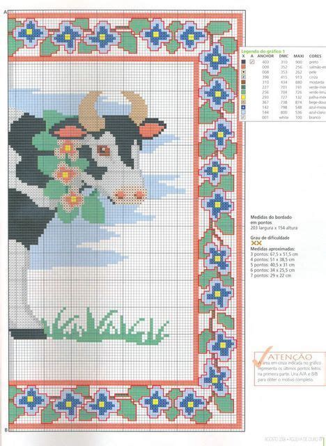 Schema a punto croce con musetto di mucca