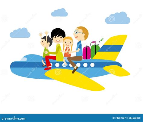 Aereo con famiglia che viaggia leggera senza bagagli ingombranti
