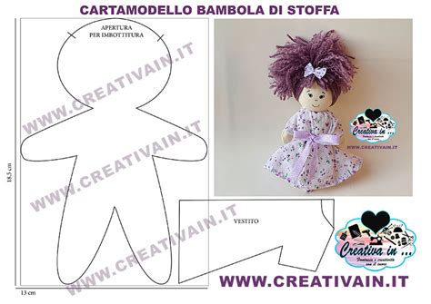Cartamodello per pannolino di bambola con istruzioni