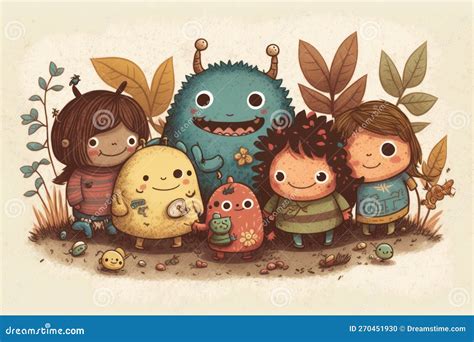 Illustrazione di un bambino che disegna mostri spaventosi