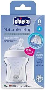 Biberon Chicco Natural Feeling in vetro con tettarella inclinata