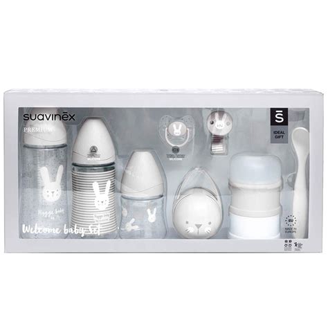 Set biberon Suavinex coordinato con succhietto e accessori in diversi colori