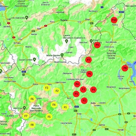 Mappa delle aree di consegna dei servizi di noleggio