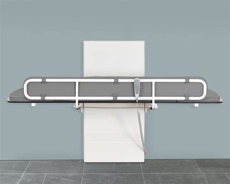 schema ergonomico di un fasciatoio a parete regolabile in altezza